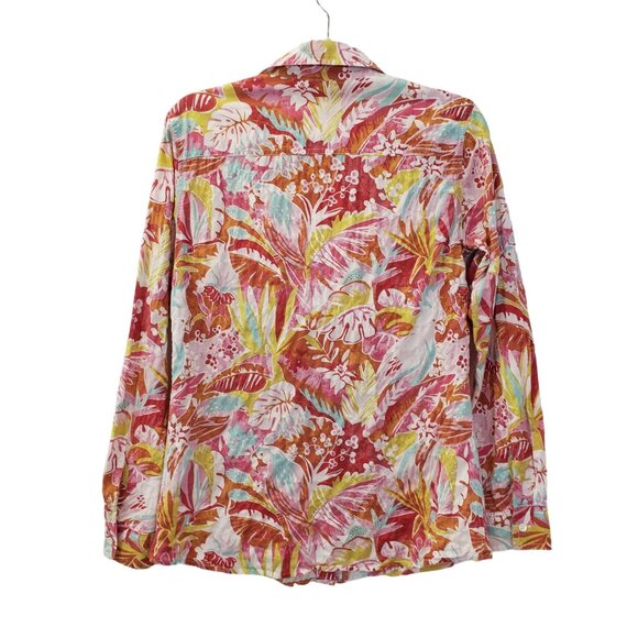 J. McLaughlin Tropical Print Button Down Shirt Size Small - Picture 2 of 6